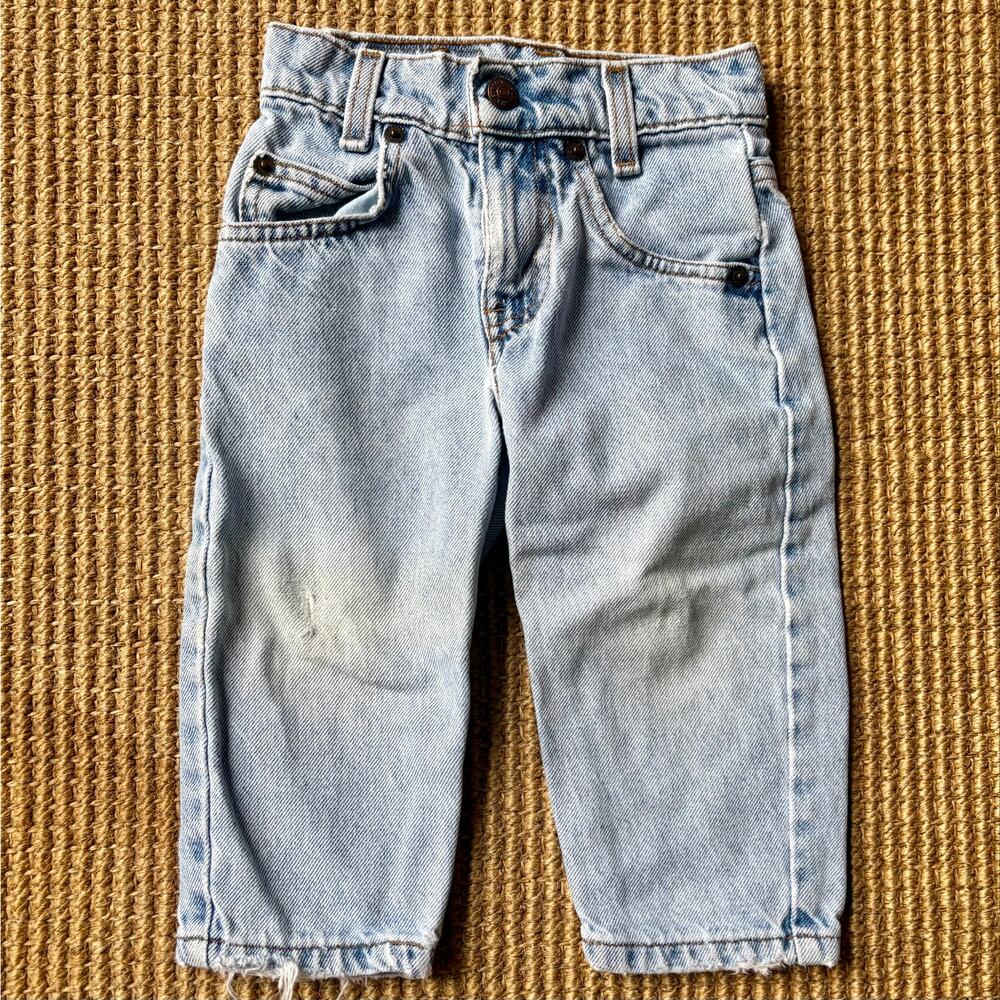 Vintage 90s Little Levi's Orange Tab 560 Lightwash Straight Leg Jean Baggy 2T